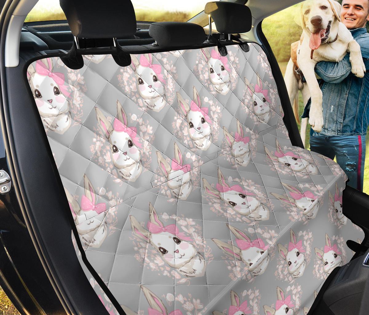 Rabbit Pattern Print Design Rb07 Rear Dog  Seat Cover