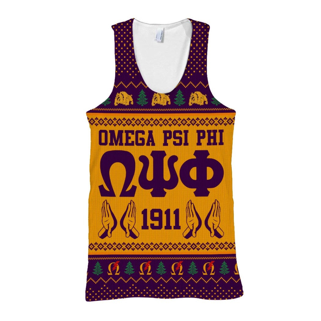 Fraternity Tank Top – Omega Psi Phi Handsign Christmas Tank Top