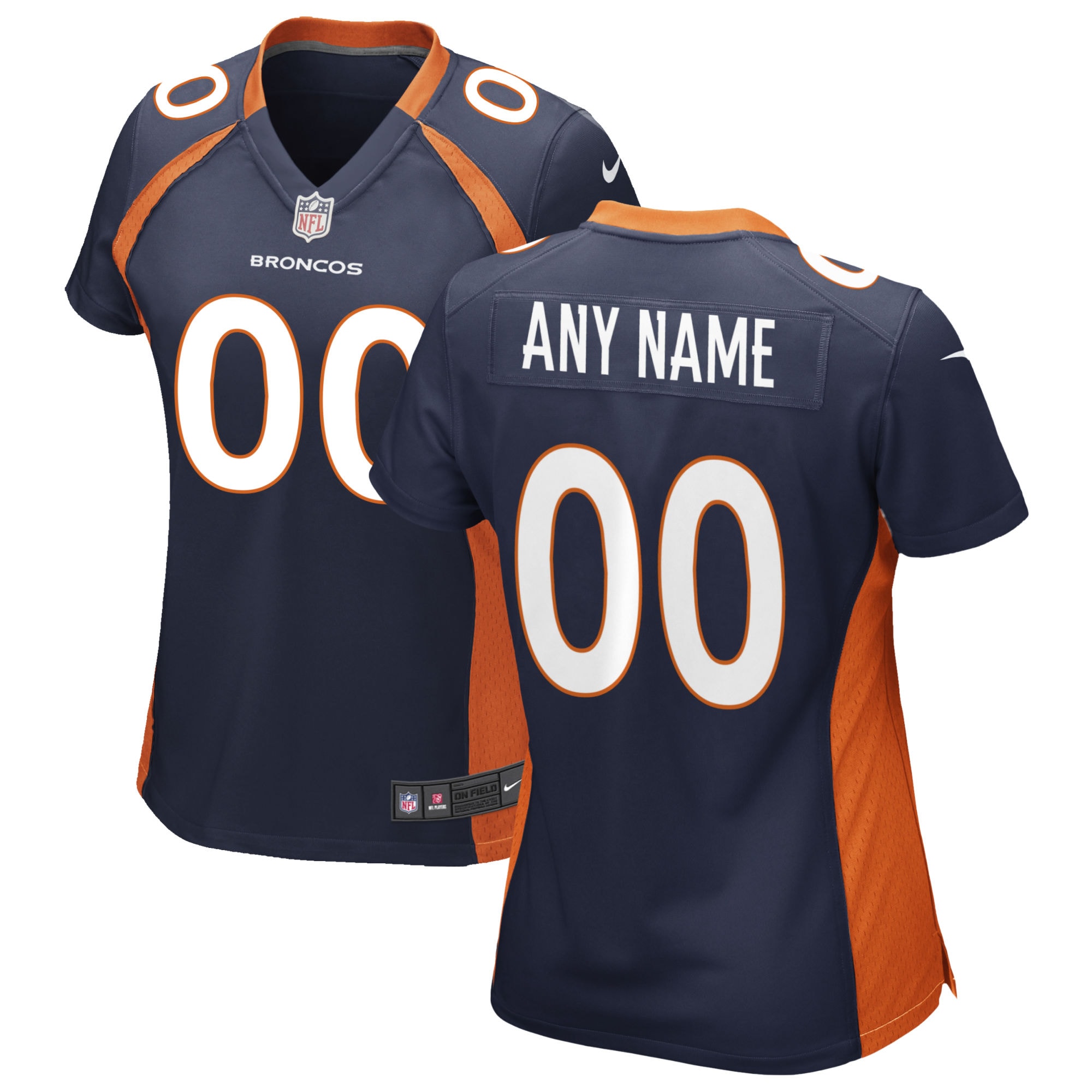 Denver Broncos Women's Alternate Custom Game Jersey – Navy