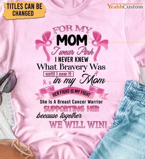 For My Beloved I Wear Pink Personalized Shirt Breast Cancer Awareness Sh-00867-Ctha