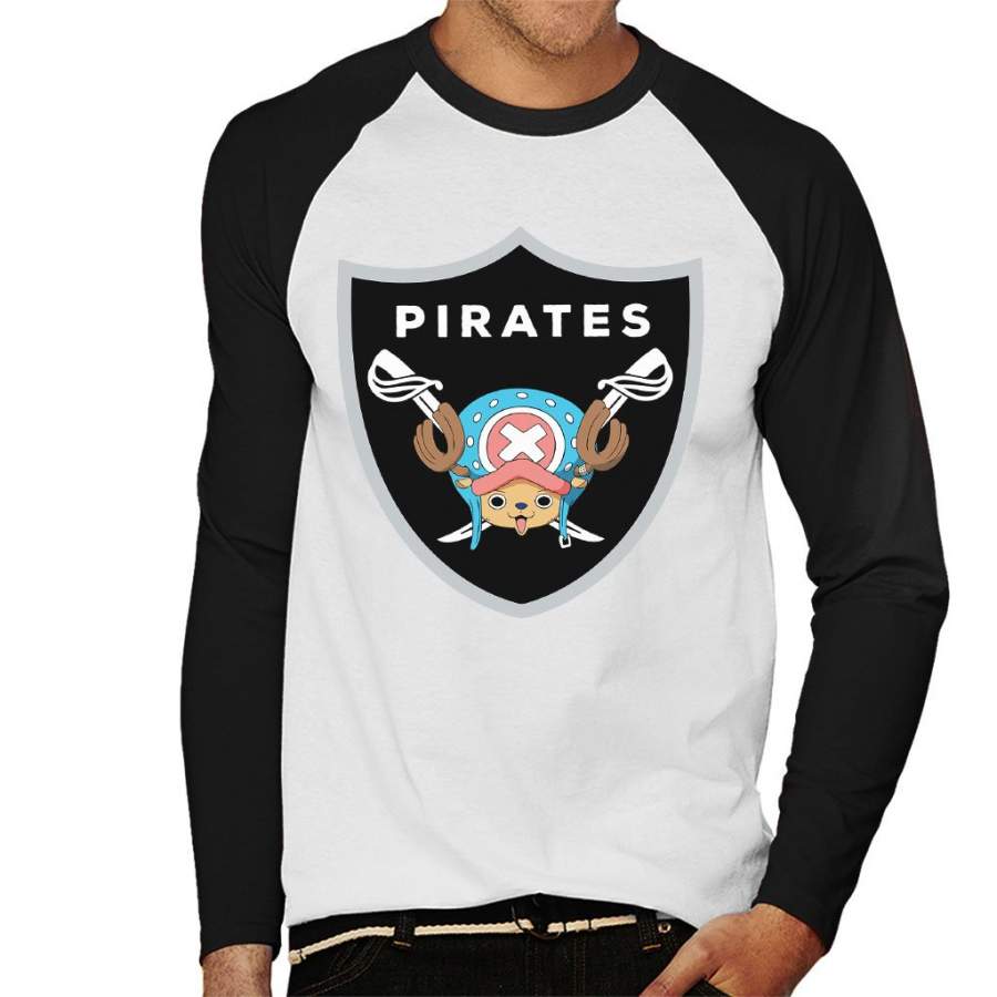 Tony Tony Chopper Pirates Raiders Logo One Piece Men’s Baseball Long Sleeved T-shirt