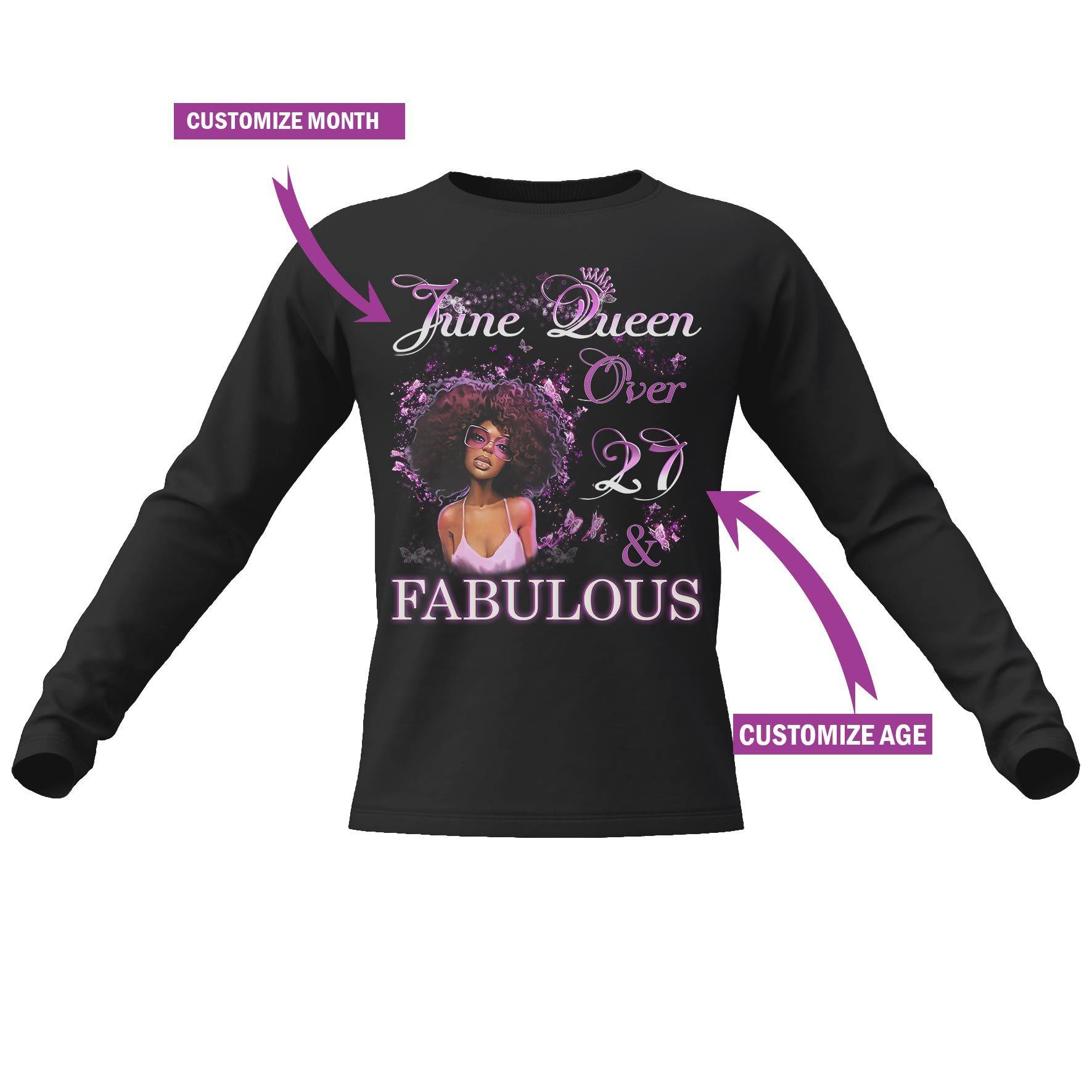 Personalized Black Queen Fabulous Sweatshirt