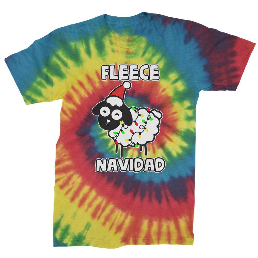 Sheep Fleece Navidad Ugly Christmas Mens Tie-Dye T-shirt