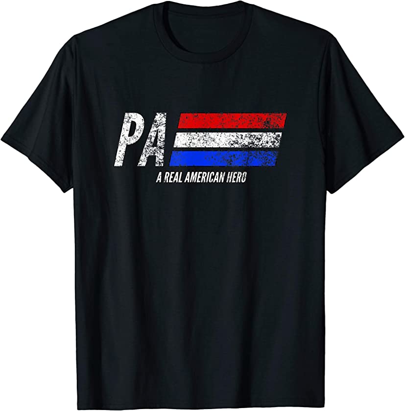 Vintage Pa A Real American Hero Distressed American Flag T-Shirt