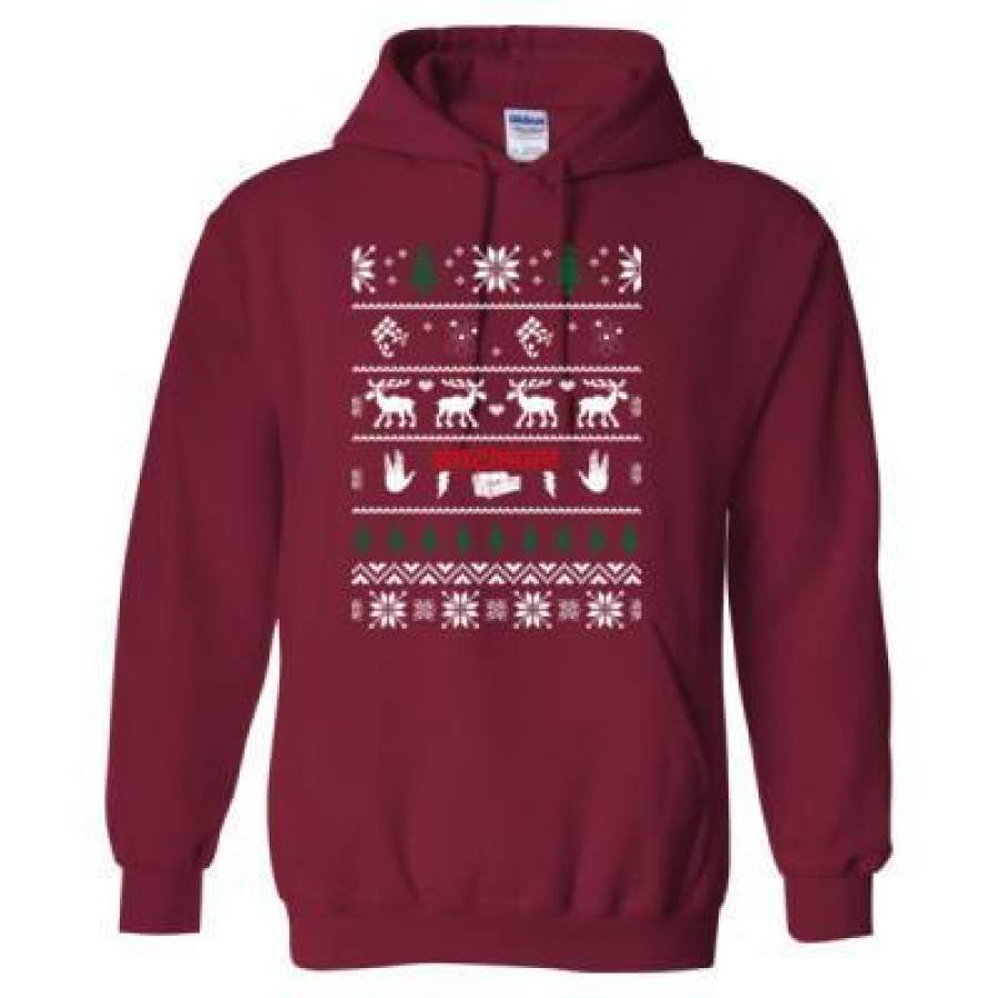 AGR Bazinga Ugly Holiday Christmas Sweater Xmas – Heavy Blend™ Hooded Sweatshirt