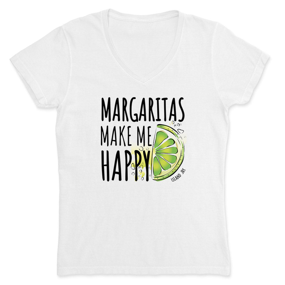 Women’s Margaritas Make Me Happy V-Neck T-Shirt