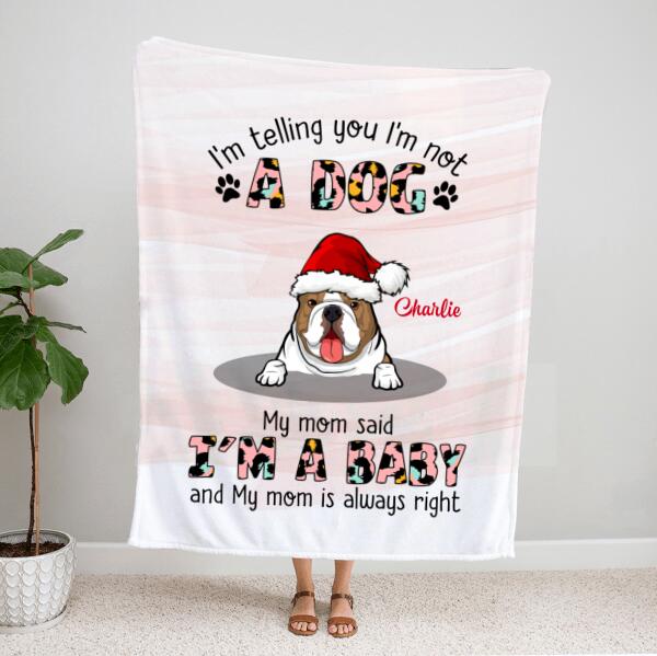 Personalized Throw Christmas Blankets – Gifts For New Puppy Moms – Up To 4 Dogs