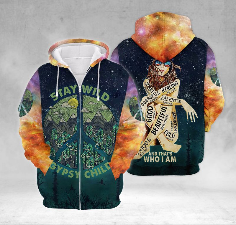 Hippie Stay Wild 3D Hoodie – Gypsy Child Hoodies T-Shirt Long Sleeve Gifts For Birthday – T147