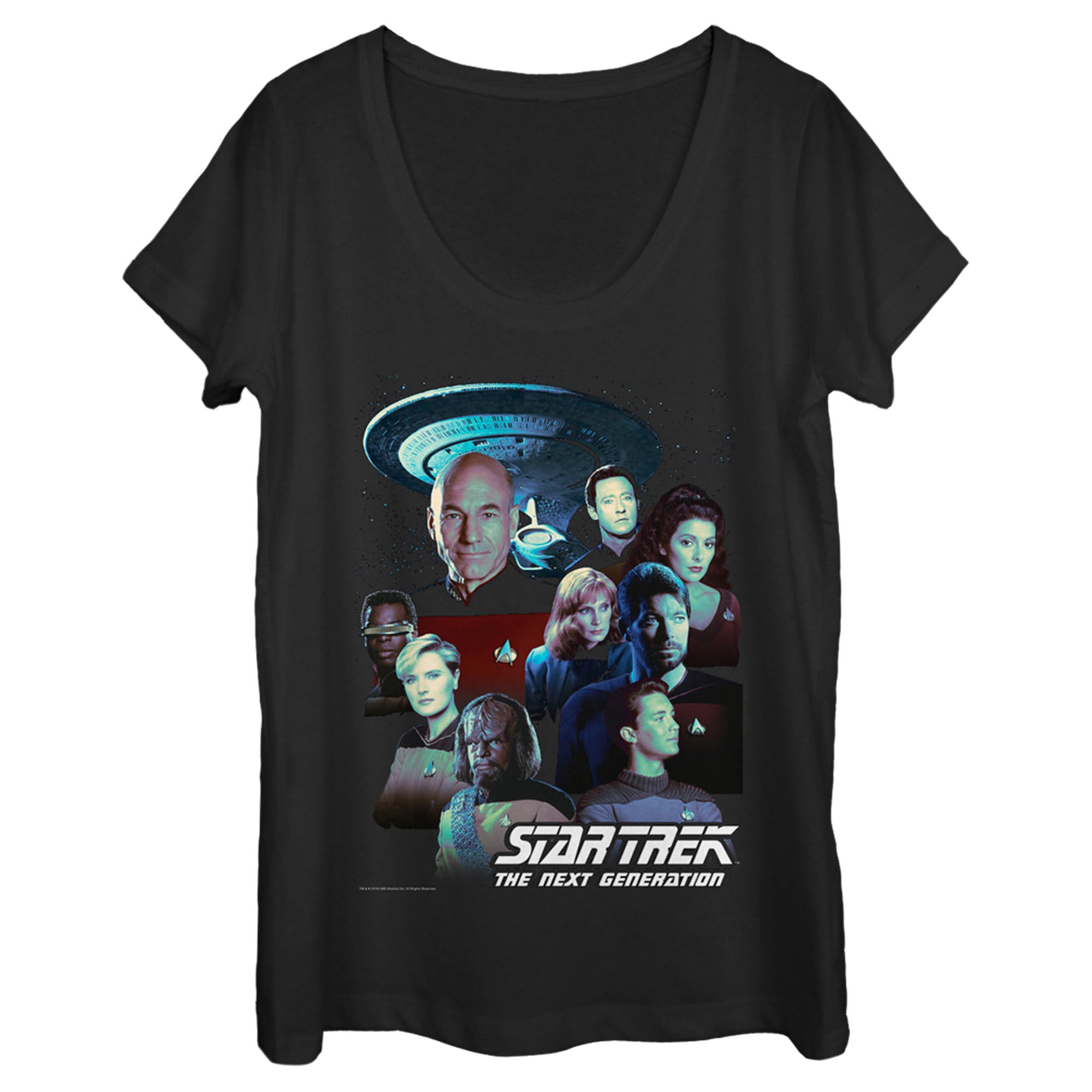 Women’S Star Trek: The Next Generation Starfleet Classic Color Crew Poster Scoop Neck