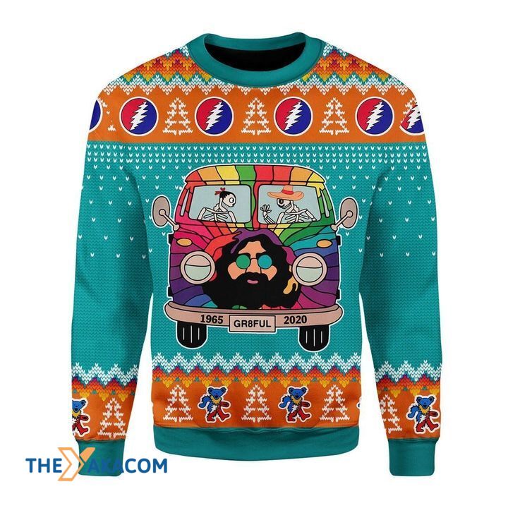 Merry Xmas Grateful Dead Bus Awesome Gift For Christmas Ugly Christmas Sweater