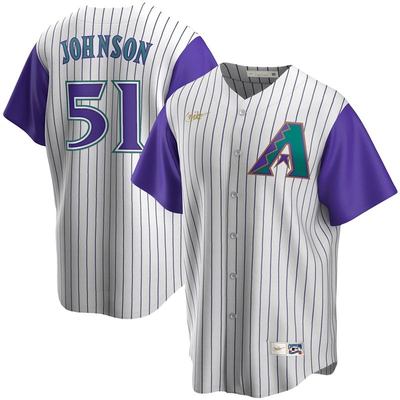 Arizona Diamondbacks Randy Johnson #51 2020 MLB White Purple Jersey