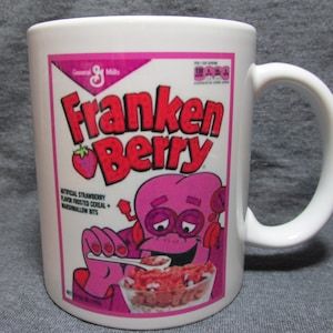 Franken Berry Cereal Box Monster Cereal Vintage Image on 11 oz Coffee Mug