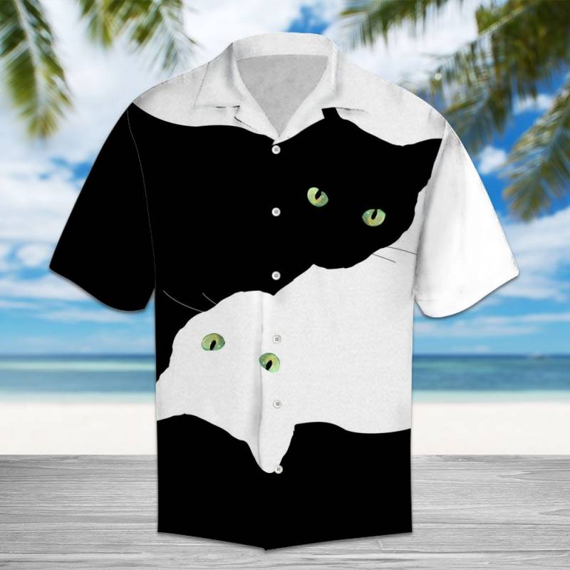 White And Black Cat H217018 – Hawaiian Shirt