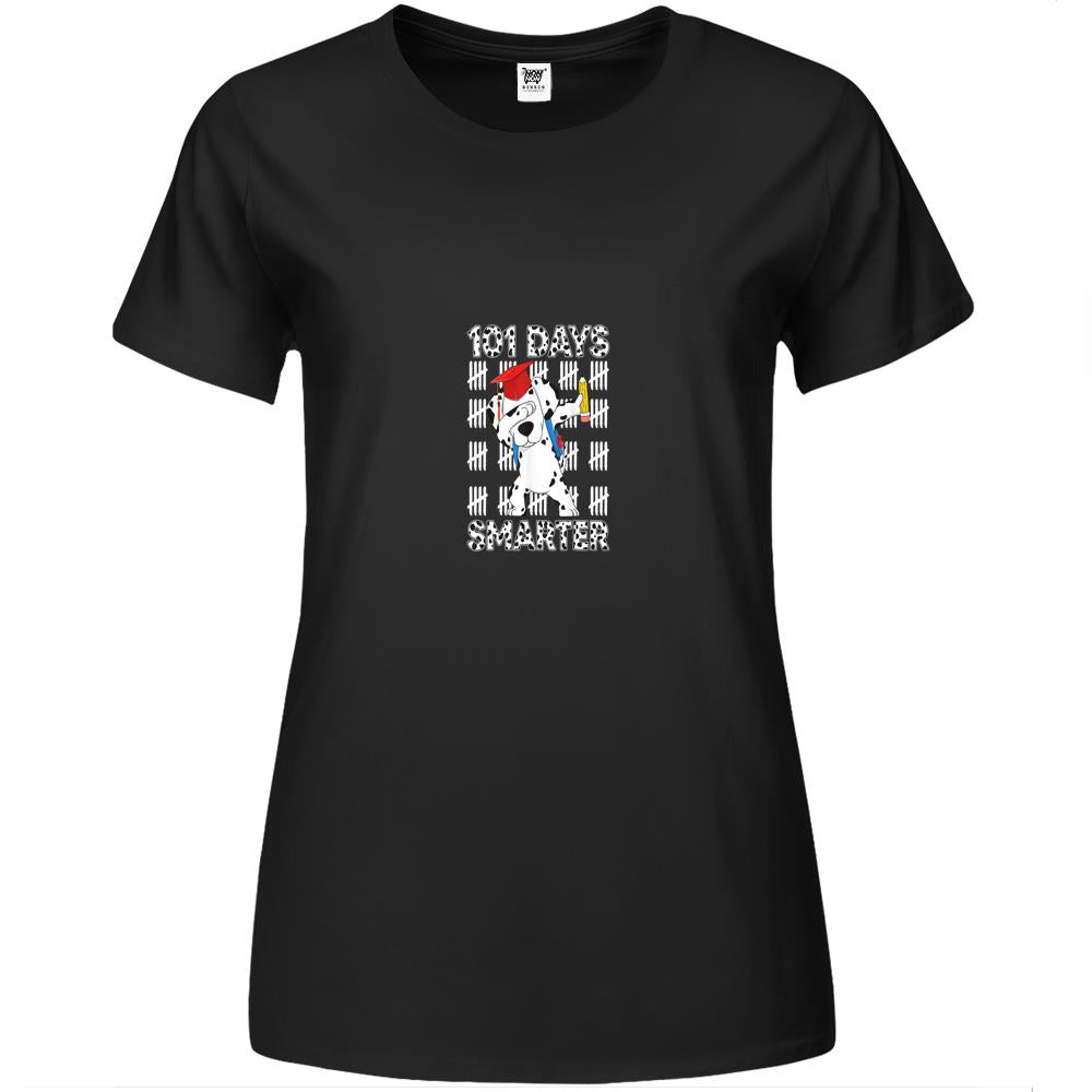 101 Days Of School Dalmatian Dog 100 Days Smarter Teacher Premium Womens T Shirts