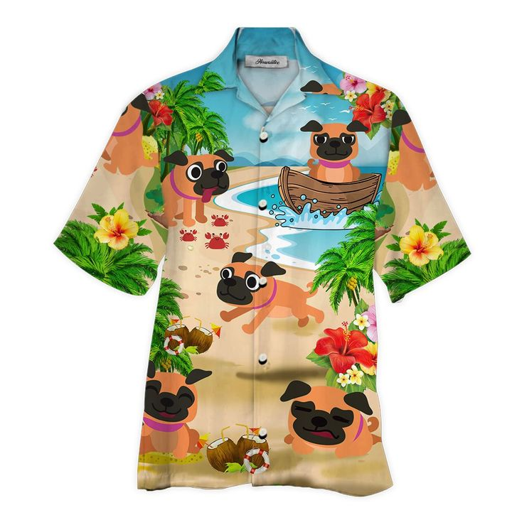 Pug Hawaiian Shirt | Unisex | Adult | Hw5729 – Jamestees Store