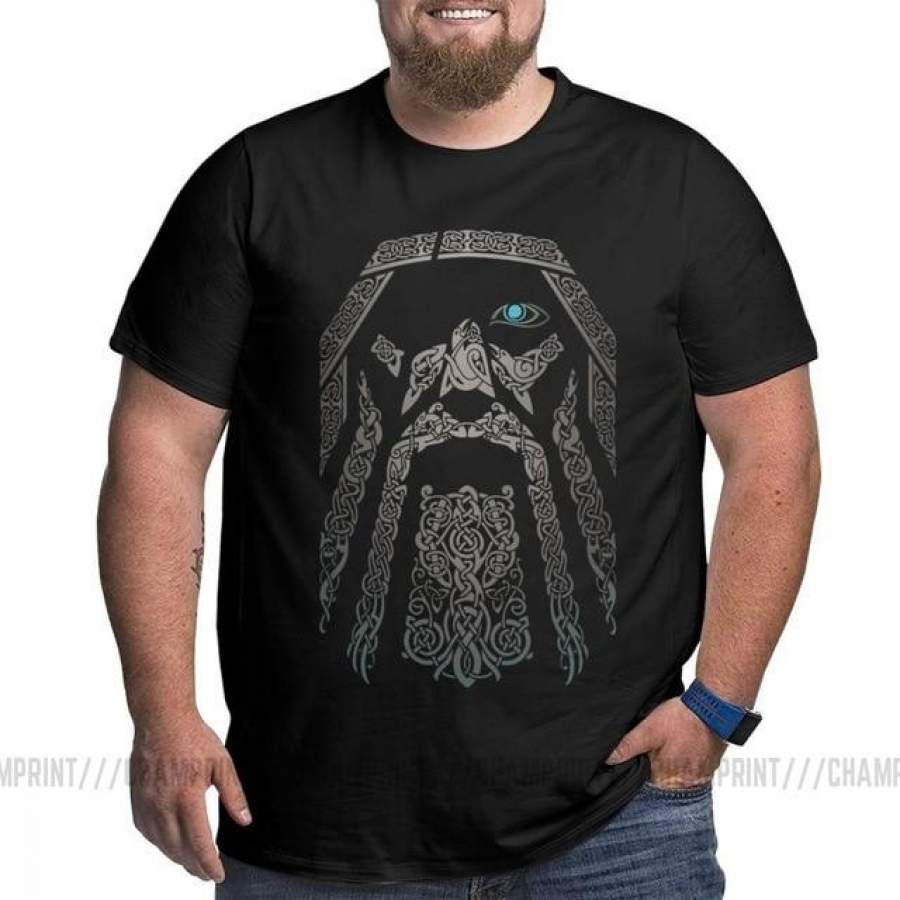 Men ODIN Vikings Valhalla T Shirt Cotton Vintage Big Tall Tops Tees T-Shirts Plus Size Big Size Large Clothing 4XL 5XL 6XL