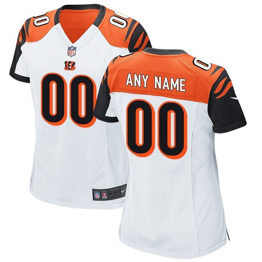 WoCincinnati Bengals White Custom 3D Jersey