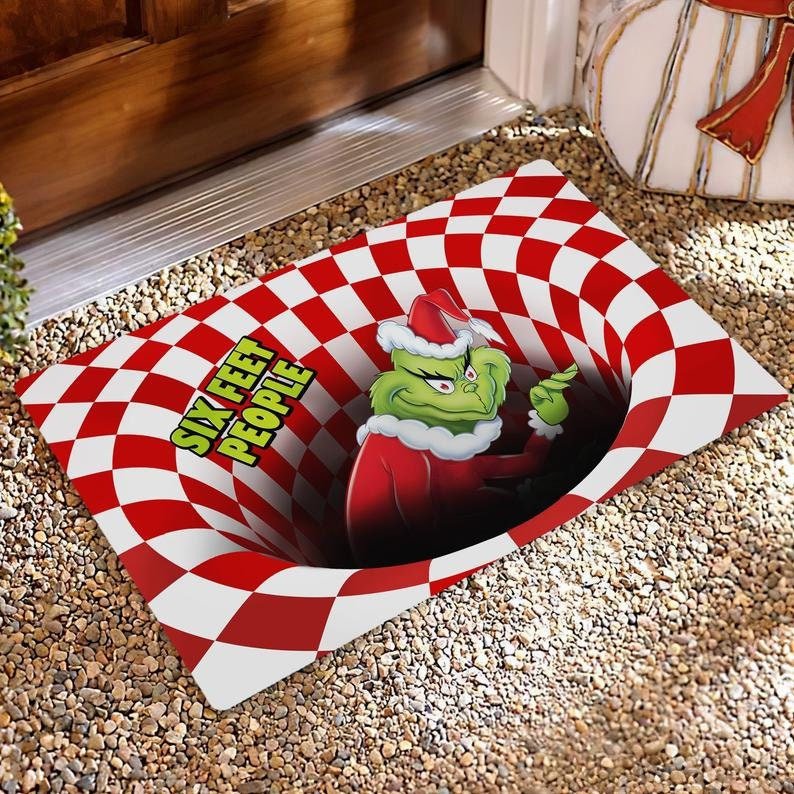 Christmas Funny Doormat, The Grinch 3D Mat, Housewarming Gift