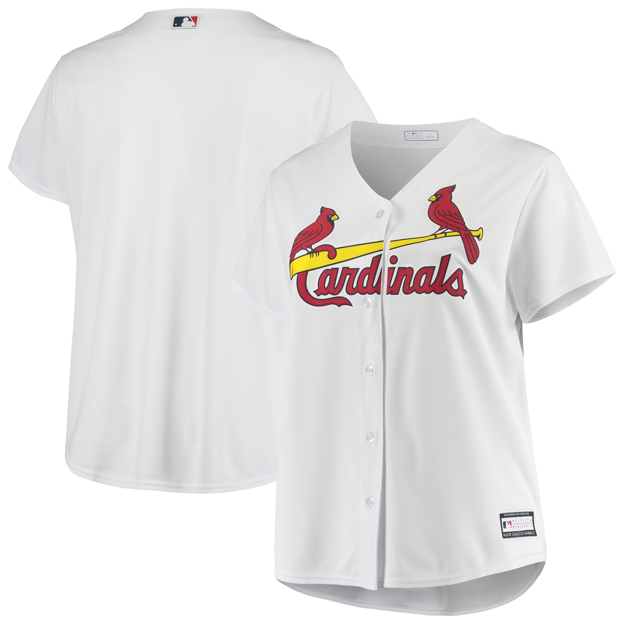 St. Louis Cardinals Women's Plus Size Home Replica Team Jersey – White