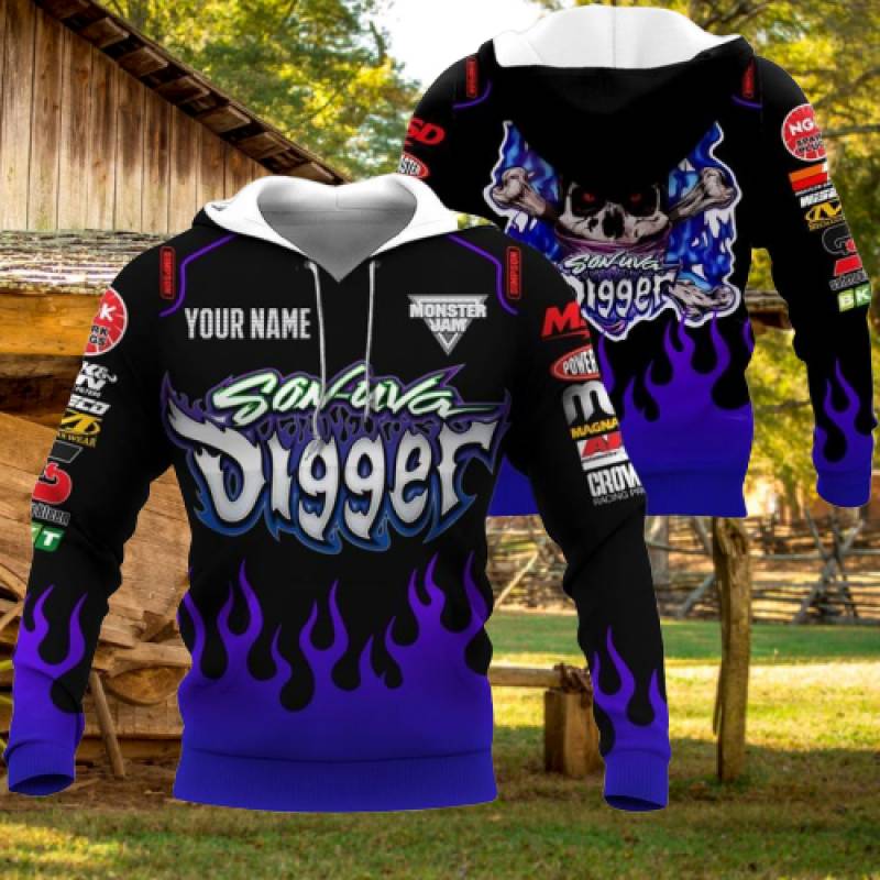 Monster Jam Son Uva Digger Custom name 3d hoodie – LIMITED EDITION