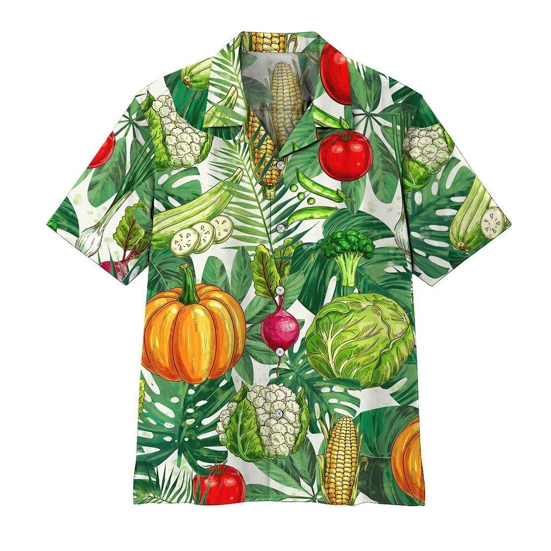 3D Vegetables Aloha Hawaiian Shirt Colorful Short Sleeve Summer Beach Casual Shirt For Men And Women