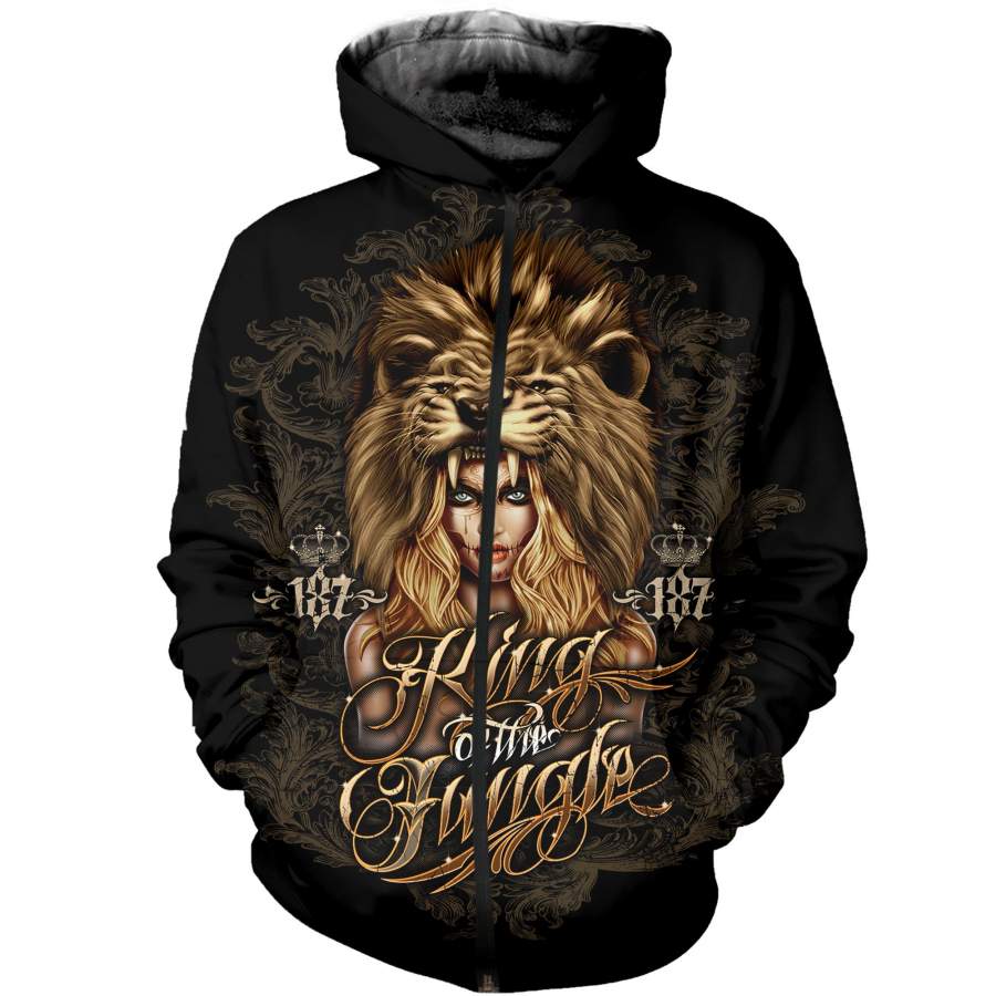 3D All Over Printed Lion T-shirt Hoodie STTL030501