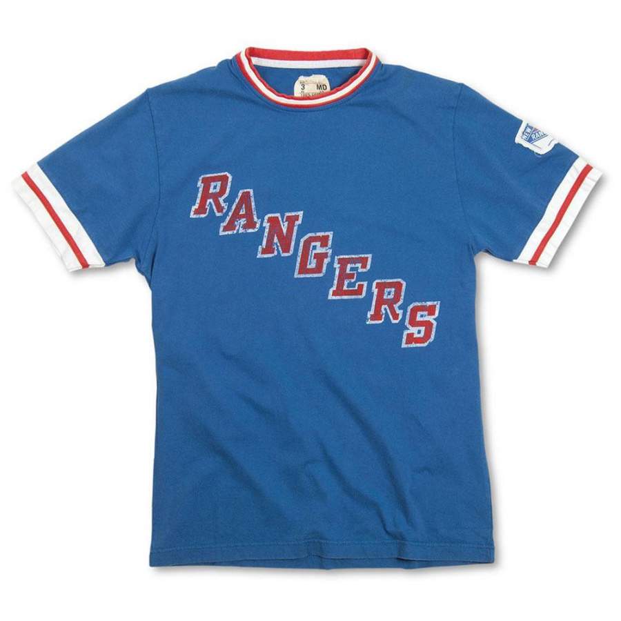 New York Rangers – Diagonal Logo Remote Control Royal Adult Jersey T-Shirt