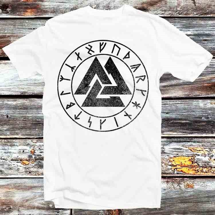 Vintage Outfit Asgard Odin Knot Runes Circle Vikings Pagan Mythology T Shirt Vintage Retro Gift Mens Womens Unisex Cartoon Anime Top Tee B1181 By Ableautism