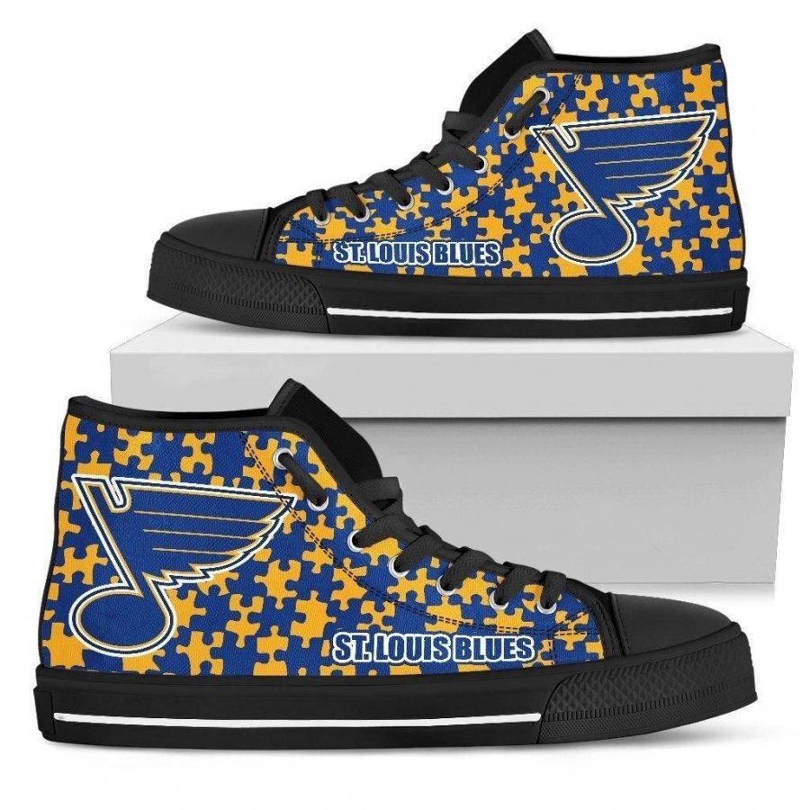 Puzzle Logo With St. Louis Blues High Top Shoes #391