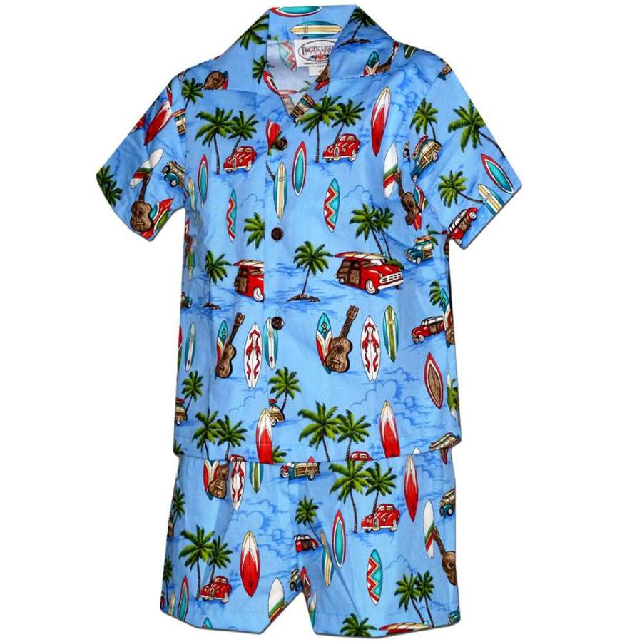 Anthem Blue Hawaii Shirt And Shorts Ha81194