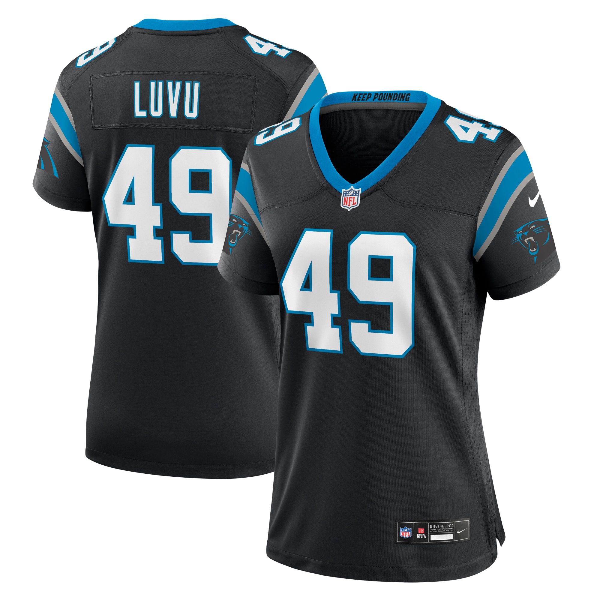 Women’s Carolina Panthers Frankie Luvu Black Team Game Jersey