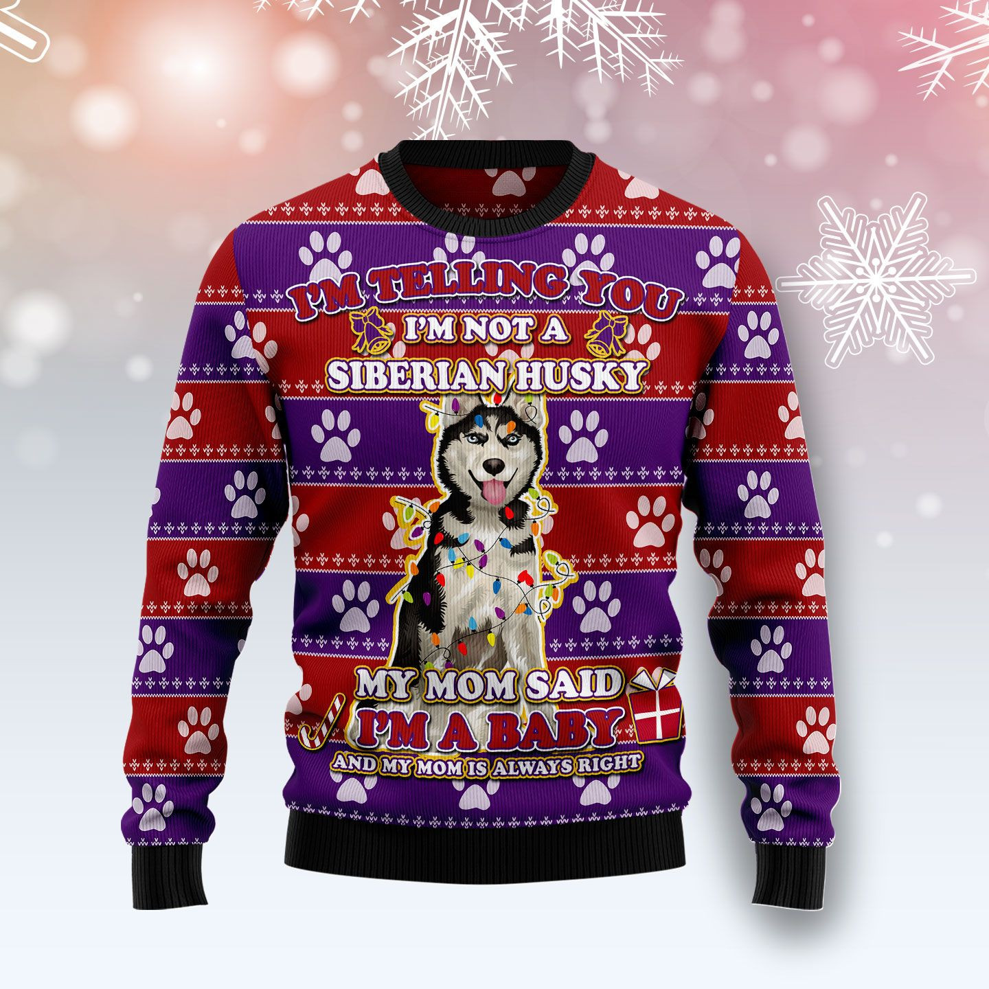 Siberian Husky Baby Christmas Ugly Sweater