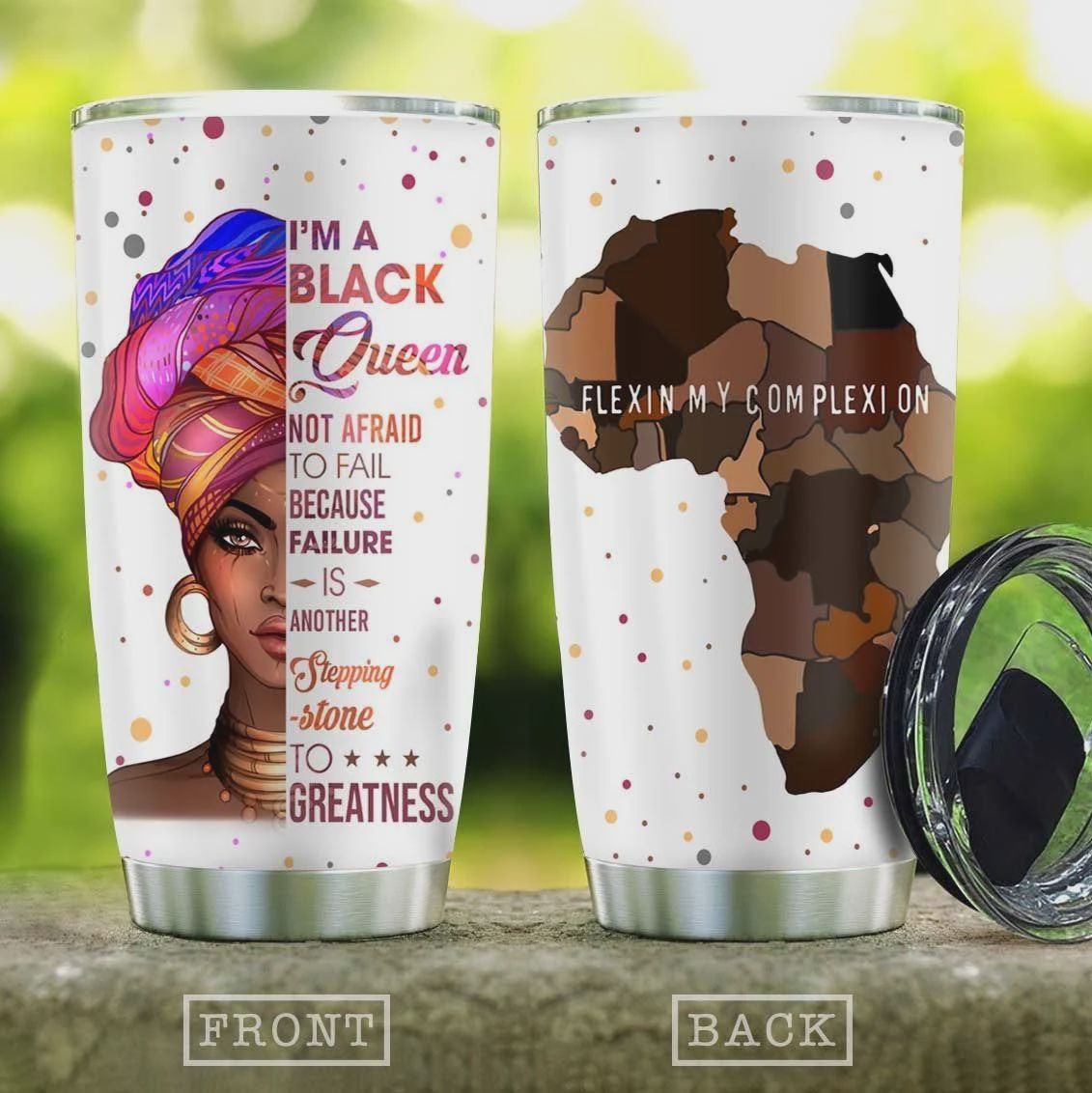 Afro Woman Tumbler Cup I Am A Black Queen Stainless Steel Vacuum Insulated Tumbler 20 Oz Best Gifts For Girl On Birthday Christmas Thanksgiving Tumbler For Coffee/ Tea With Lid