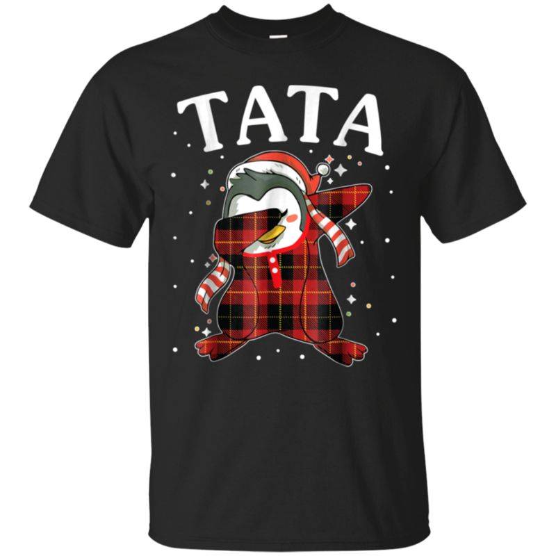 Penguin Santa Pajama Dabbing Around Snow Star Shirt Tata