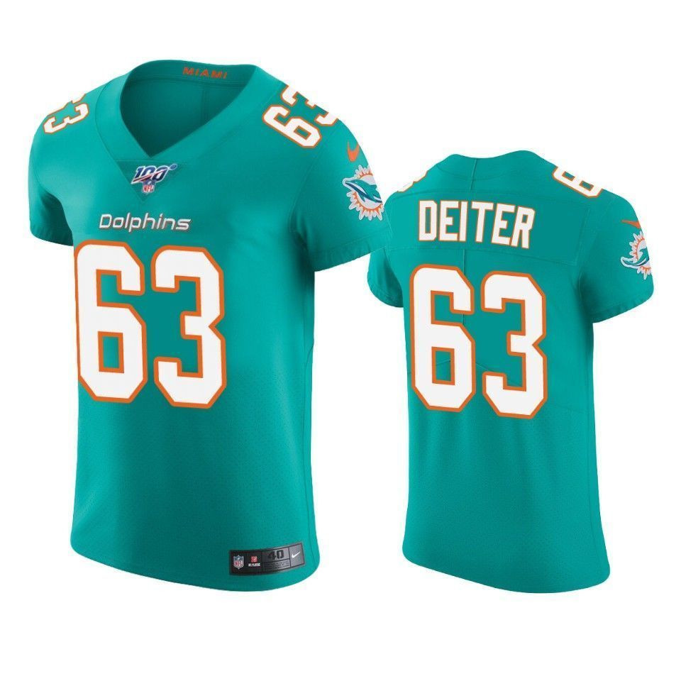 Miami Dolphins Michael Deiter Aqua 100Th Season Vapor Elite 3D Jersey