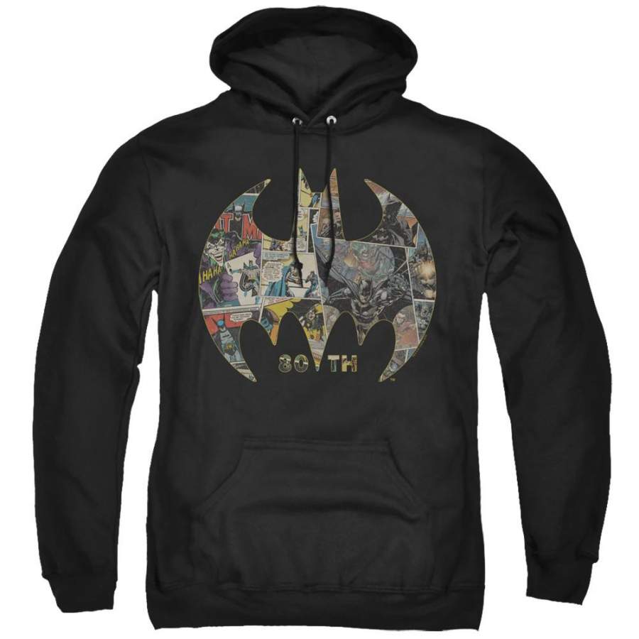 Batman 80th Shield Men’s Pull-Over 75 25 Poly Hoodie