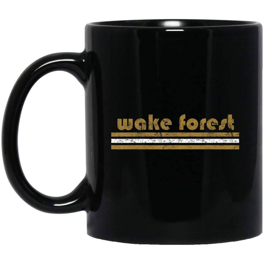 Vintage Wake Forest NC Retro Three Stripe Weathered T Coffee Mug