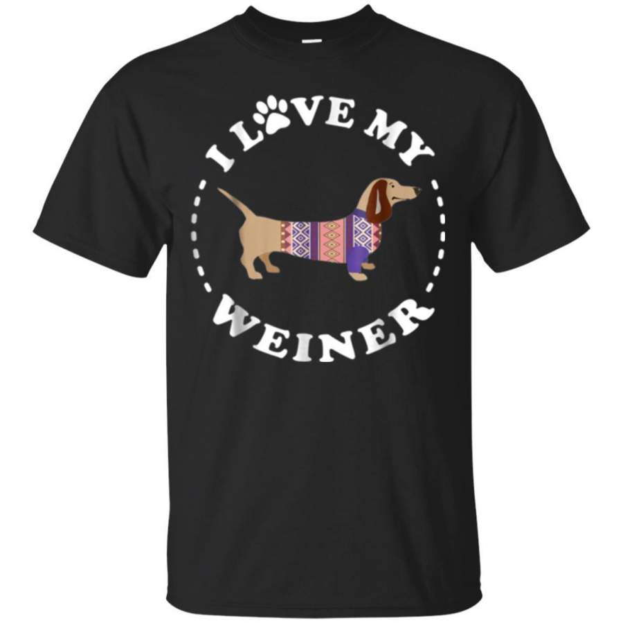 AGR I Love My Weiner Daschund Dog Tshirts Jaq T-shirt