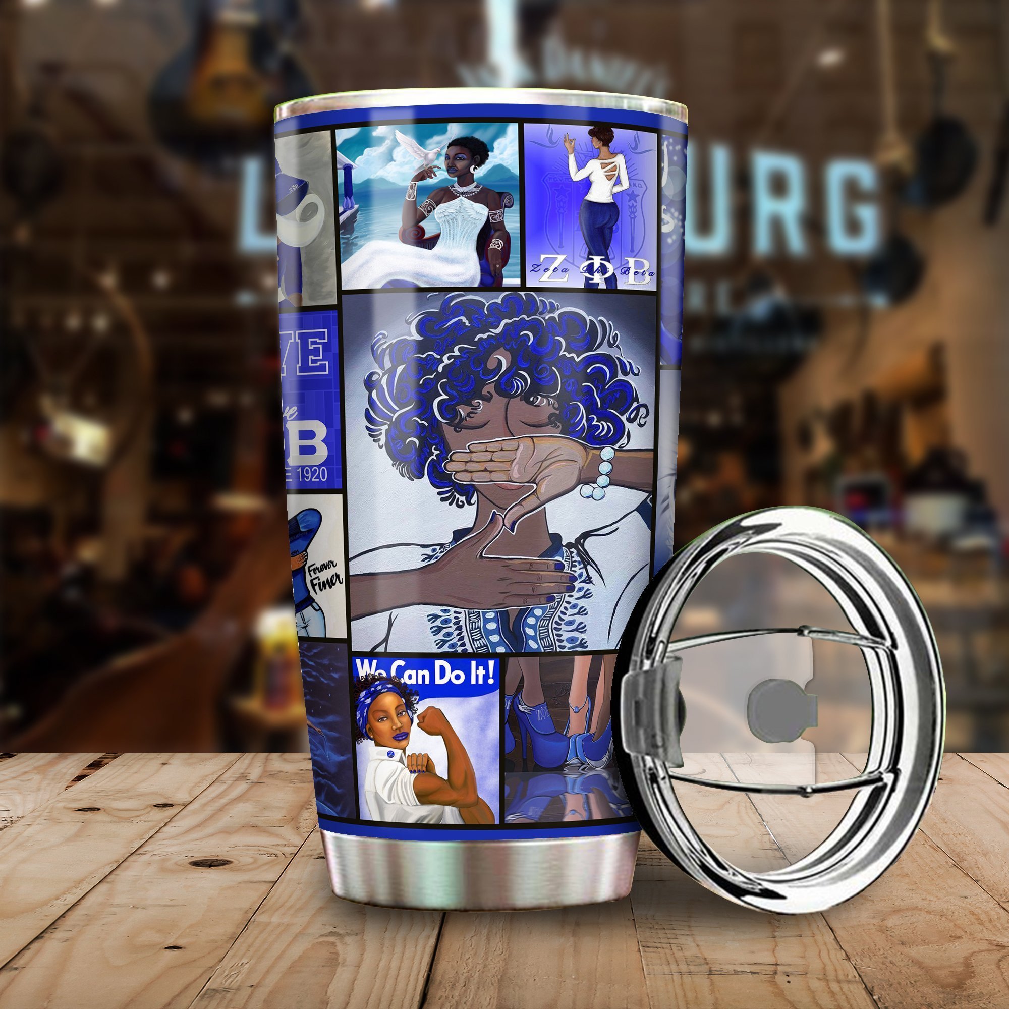 Zeta Phi Beta Logo Stainless Steel Tumbler Cup | Travel Mug, 20Oz, 30Oz Coffee Cups Stainless Steel Tumbler, Tumbler Cups