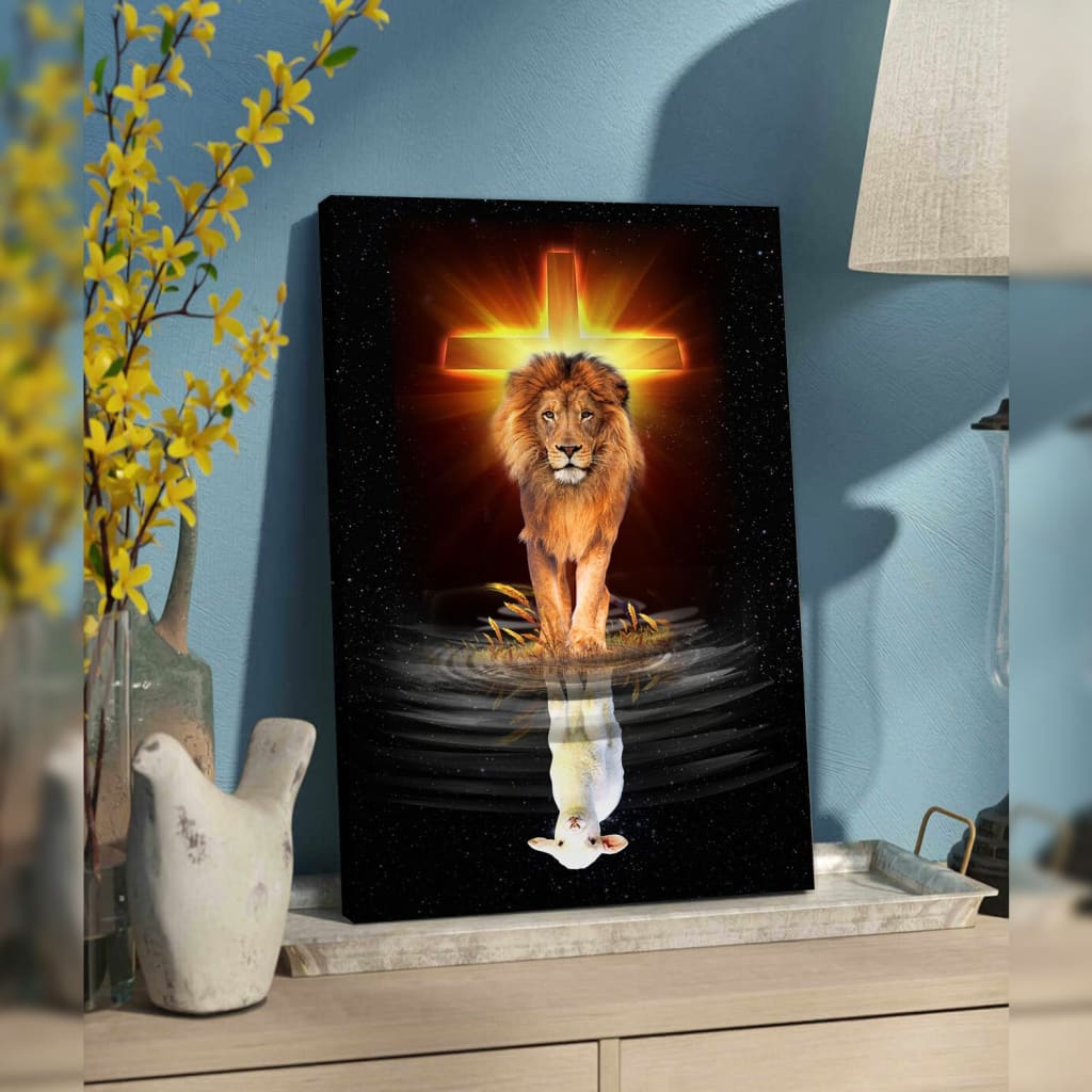 The Lion Of Judah And The Lamb Of God Canvas Art – Bible Verse Canvas – Scripture Wall Art