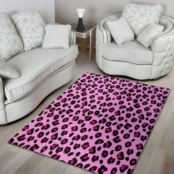 Pink Leopard Area Rug