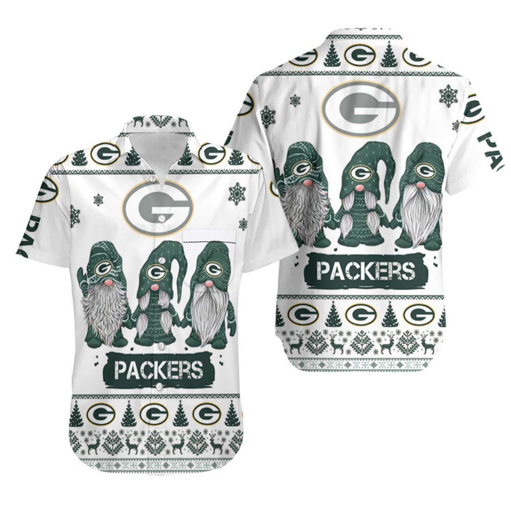 Beach Shirt Christmas Gnomes Green Bay Packers Ugly Sweatshirt Christmas 3D Hawaiian Shirt