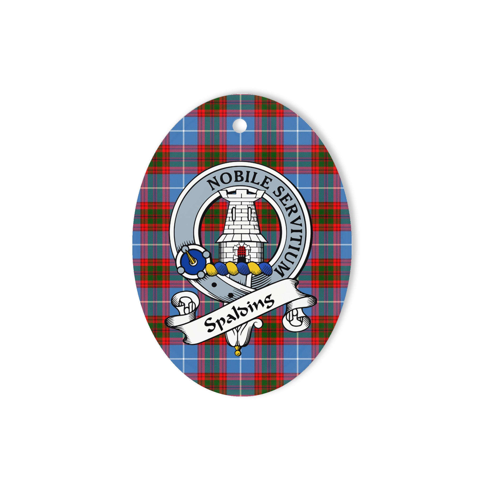 Spalding Scottish Clan Badge Plaid Ornament Gift. Christmas Tree Ornament Spalding Clan Tartan Ornament Great Christmas Ornaments Gift Oval Ornament