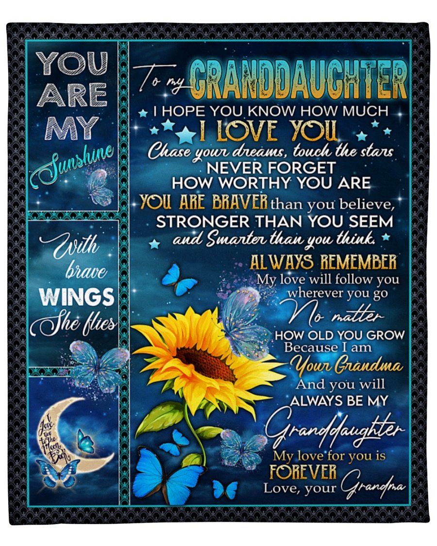 To My Granddaughter I Hope You Know How Much I Love You Blanket Gift For Granddaughter From Grandma Home Decor Bedding Couch Sofa Soft And Comfy Cozy