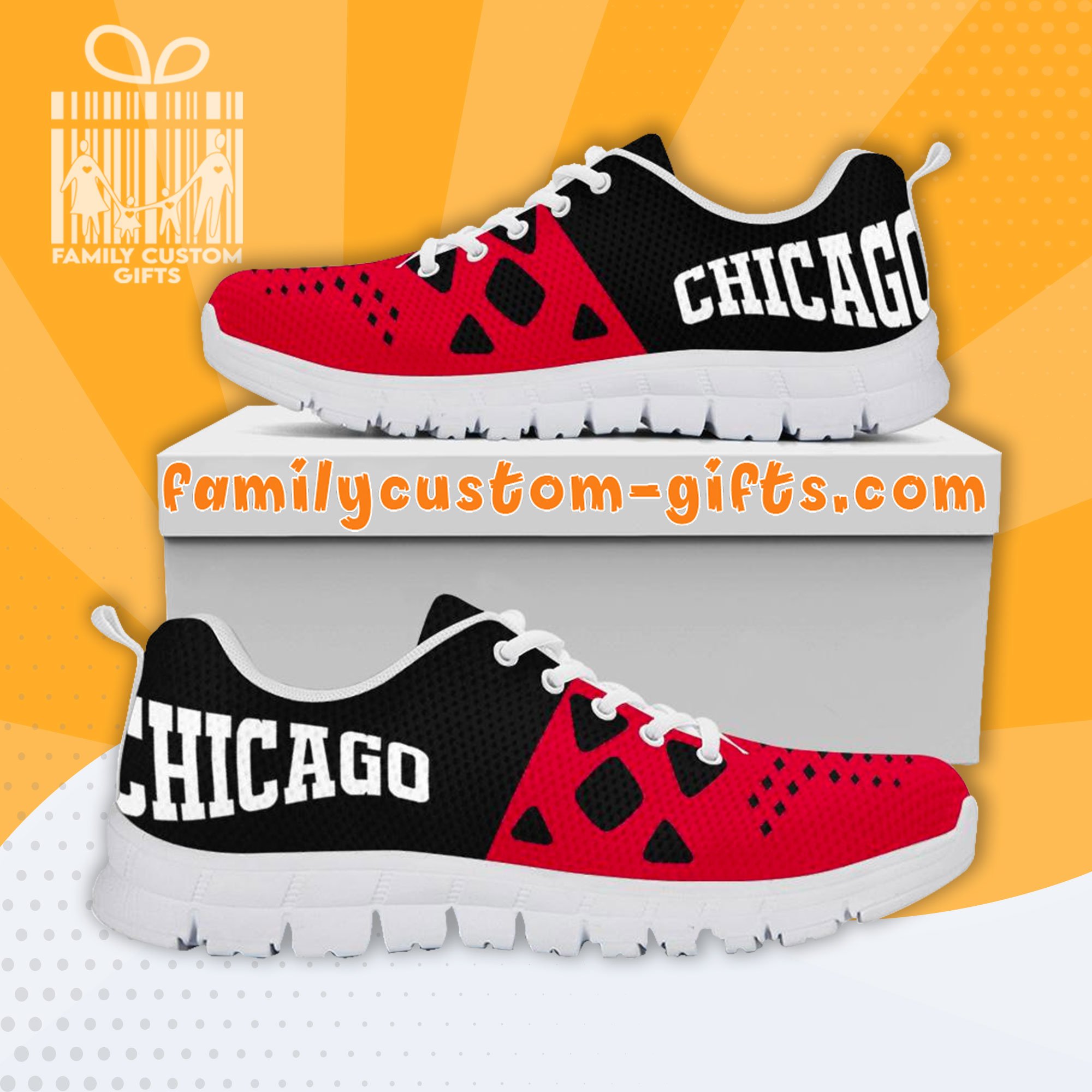 Chicago Bulls Custom Shoes For Men Women 3D Print Fashion Sneaker Gifts For Her Him