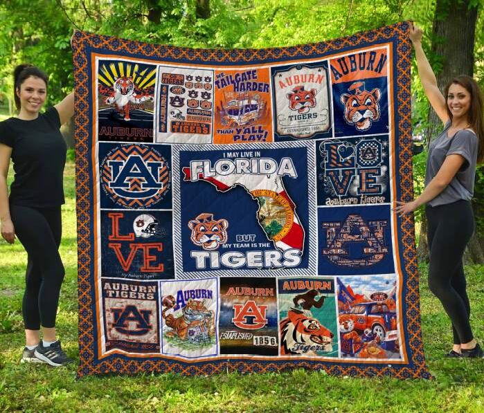 Auburn Tigers Florida 3D Quilt Blanket, Fleece Blanket