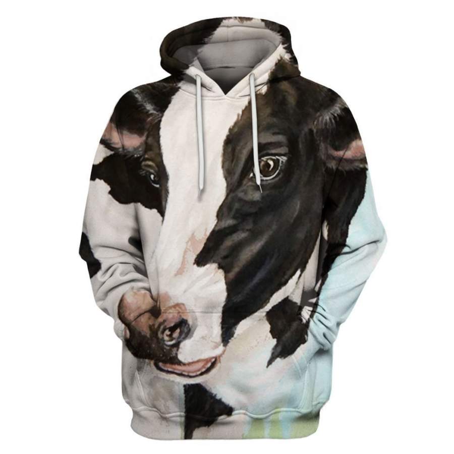 3D All Over Print Cow Painting Hoodie