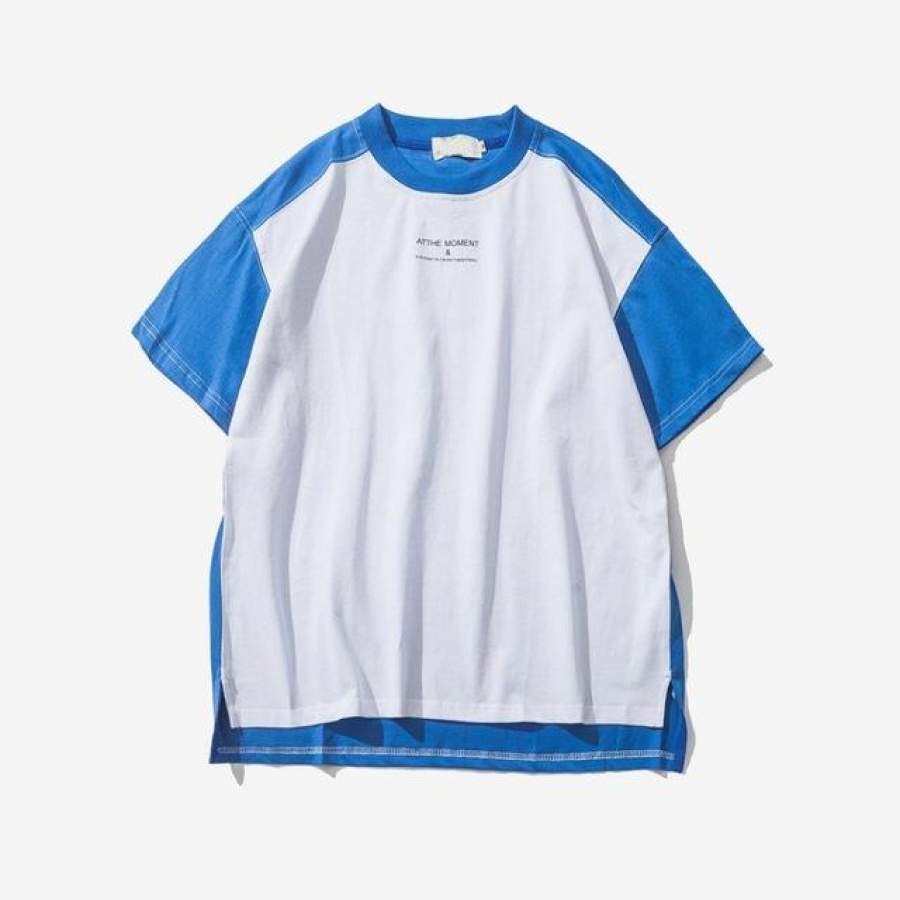 Color Block Patchwork Hi-end Fashion Men T shirt Short Sleeve Summer Street wear Hip Hop T-shirt Casual Tee Shirt 3 Colors
