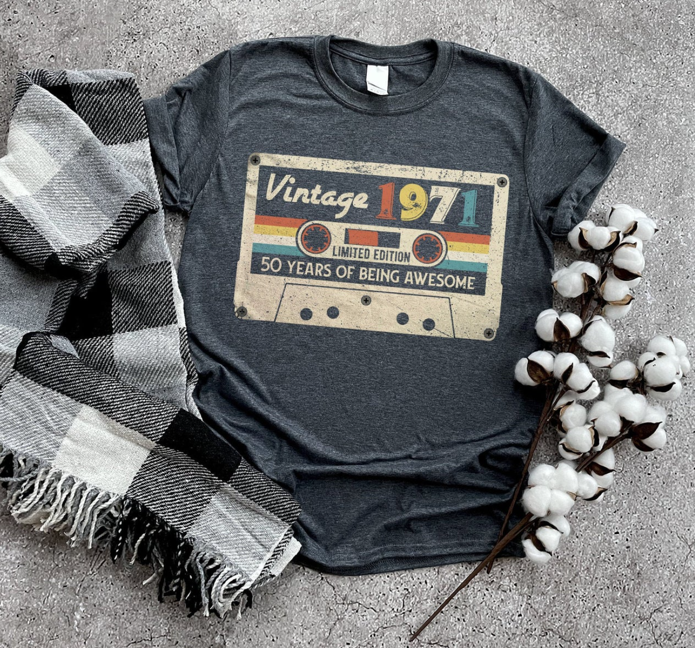 1971 Birthday Shirt, 70s Mixtape Cassette T-shirt, Vintage 1971 T-Shirt, Made in 1971, 50th birthday Gift for Man, 50 years old Gift