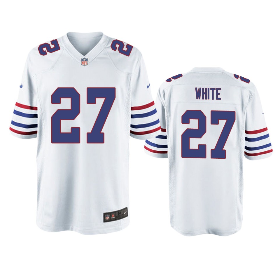 Buffalo Bills Tredavious White White Throwback Game Jersey – Men